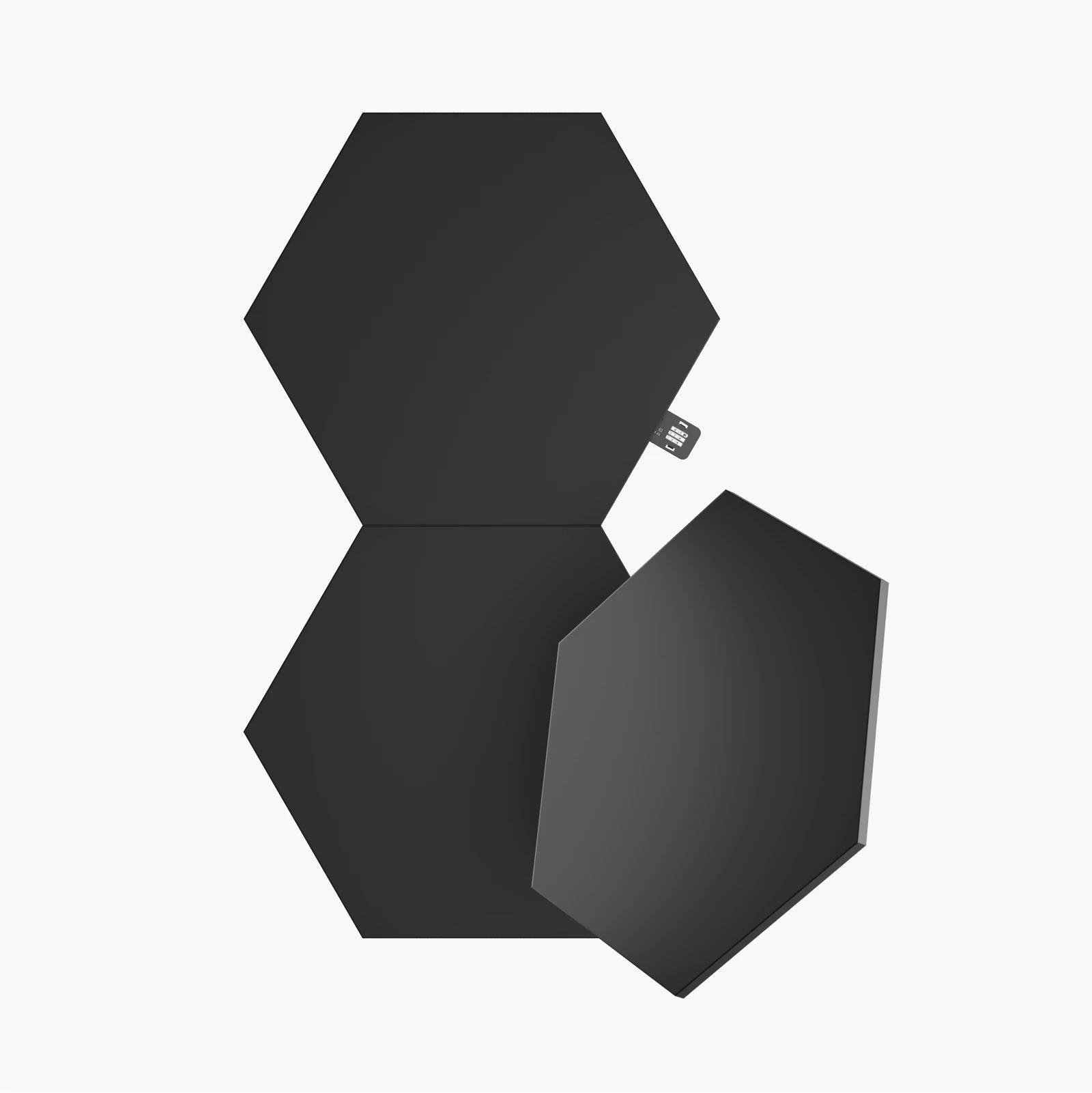 Nanoleaf - Shapes Hexagons Expansion Pck Black (3 panels) 1